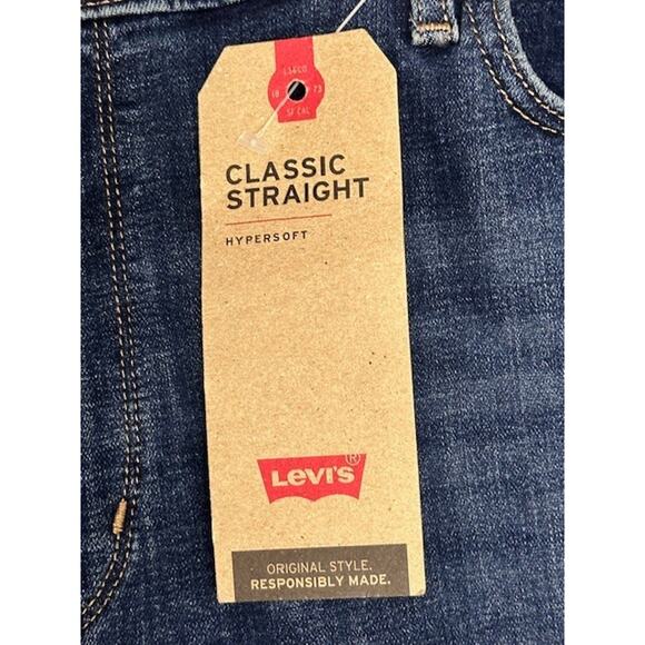 Levi's Womens 24W M Jeans Classic Straight Mid Rise Blue Sculpts Support Stretch - Picture 5 of 7